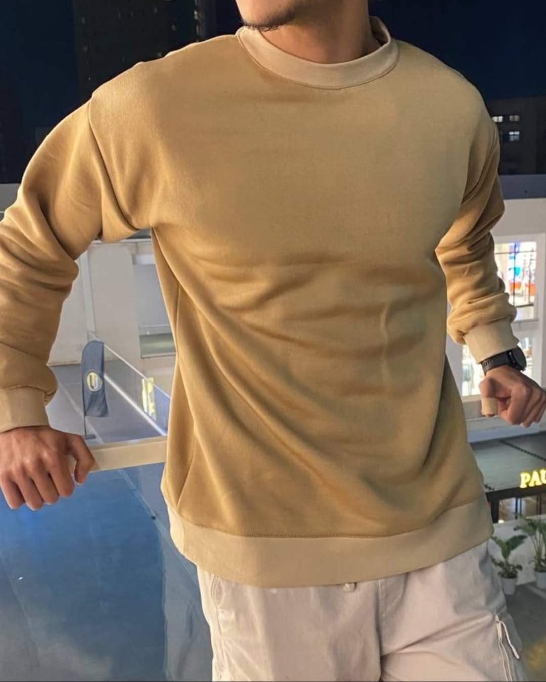 Oversized shirt beige